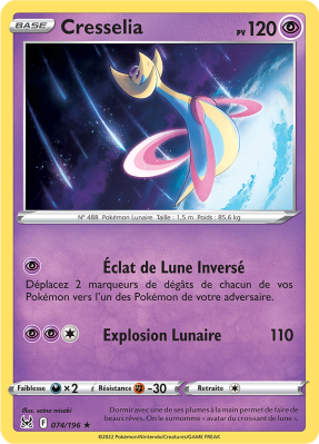 Carte Pokémon Cresselia 074/196 Holographique Origine Perdue