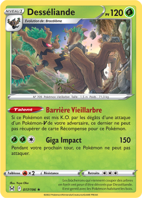 Carte Pokémon Desséliande 017/196 Holographique Origine Perdue