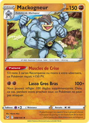 Carte Pokémon Mackogneur 088/196 Holographique Origine Perdue