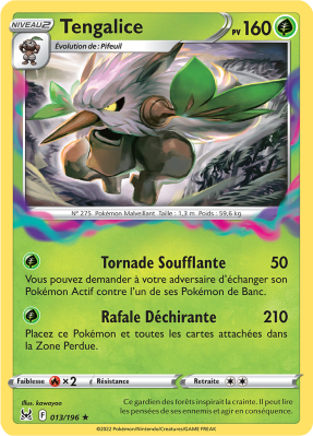 Carte Pokémon Tengalice 013/196 Holographique Origine Perdue