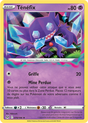 Carte Pokémon Ténéfix 070/196 Holographique Origine Perdue