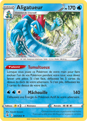 Carte Pokémon Aligatueur 057/264 Holographique Poing de Fusion