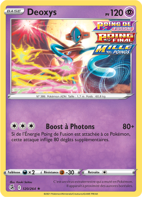 Carte Pokémon Deoxys 120/264 Holographique Poing de Fusion