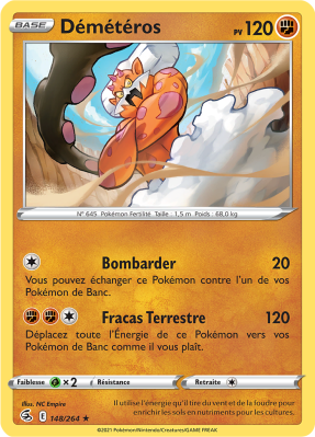 Carte Pokémon Démétéros 148/264 Holographique Poing de Fusion