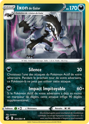 Carte Pokémon Ixon de Galar 161/264 Holographique Poing de Fusion