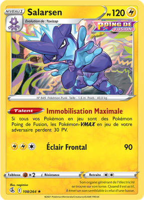 Carte Pokémon Salarsen 108/264 Holographique Poing de Fusion