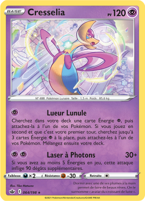 Carte Pokémon Cresselia 064/198 Holographique Règne de Glace