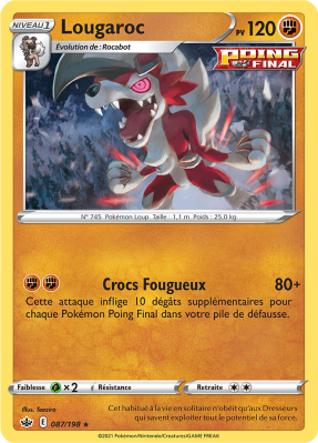 Carte Pokémon Lougaroc 087/198 Holographique Règne de Glace