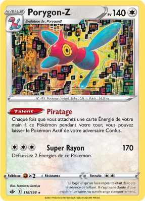 Carte Pokémon Porygon-Z 118/198 Holographique Règne de Glace