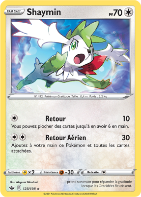 Carte Pokémon Shaymin 123/198 Holographique Règne de Glace