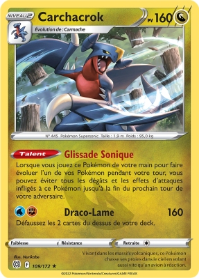 Carte Pokémon Carchacrok 109/172 Holographique Stars Étincelantes