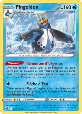 Carte Pokémon Pingoléon 037/172 Holographique Stars Étincelantes