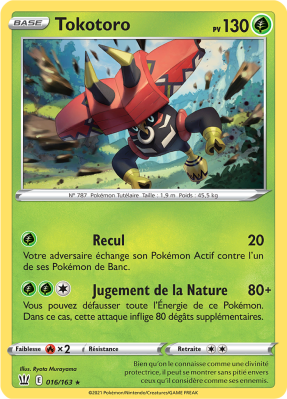 Carte Pokémon Tokotoro 016/163 Holographique Styles de Combat