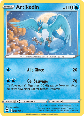 Carte Pokémon Artikodin 036/195 Holographique Tempête Argentée