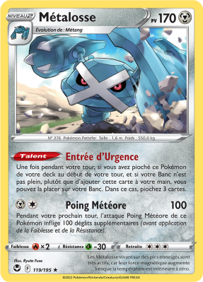Carte Pokémon Métalosse 119/195 Holographique Tempête Argentée