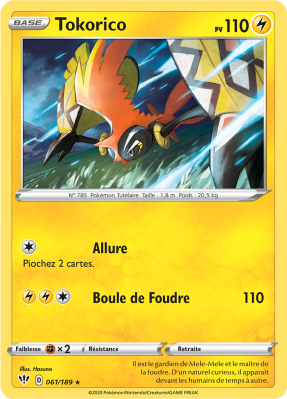 Carte Pokémon Tokorico 061/189 Holographique Ténèbres Embrasées