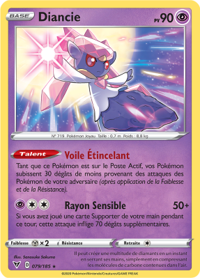 Carte Pokémon Diancie 079/185 Holographique Voltage Éclatant