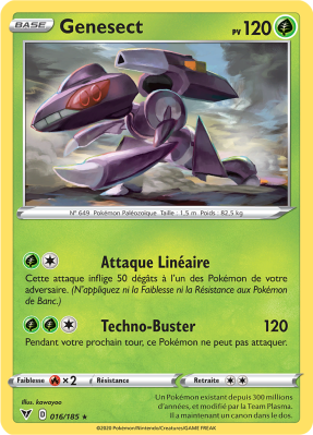 Carte Pokémon Genesect 016/185 Holographique Voltage Éclatant