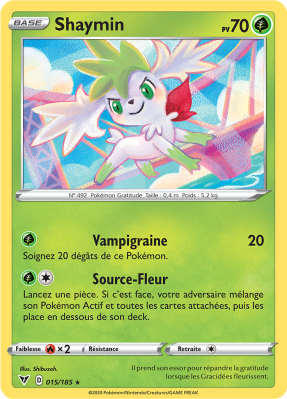 Carte Pokémon Shaymin 015/185 Holographique Voltage Éclatant