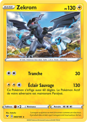 Carte Pokémon Zekrom 060/185 Holographique Voltage Éclatant