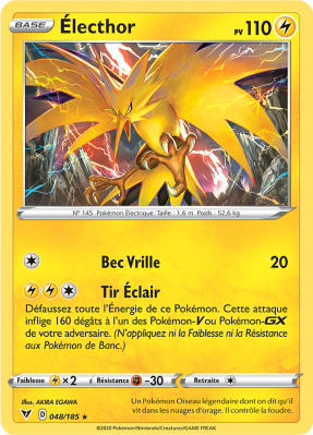 Carte Pokémon Électhor 048/185 Holographique Voltage Éclatant