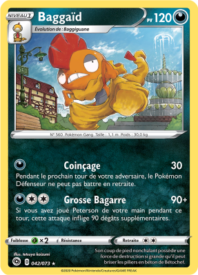 Carte Pokémon Baggaïd 042/073 Holographique La Voie du Maître