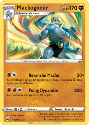 Carte Pokémon Mackogneur 026/073 Holographique La Voie du Maître