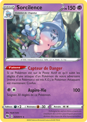 Carte Pokémon Sorcilence 020/073 Holographique La Voie du Maître