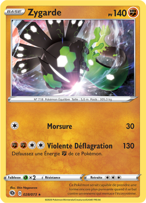 Carte Pokémon Zygarde 028/073 Holographique La Voie du Maître