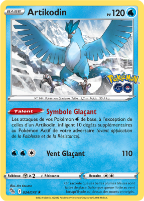 Carte Pokémon Artikodin 024/078 Holographique Pokémon GO (JCC)