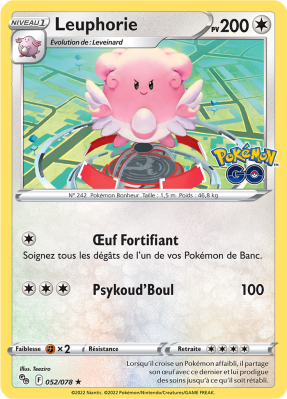 Carte Pokémon Leuphorie 052/078 Holographique Pokémon GO (JCC)