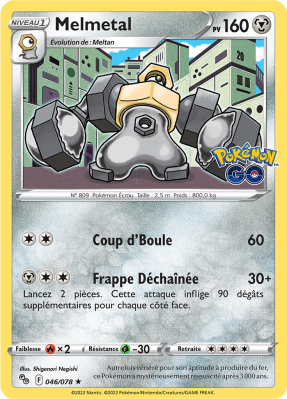 Carte Pokémon Melmetal 046/078 Holographique Pokémon GO (JCC)