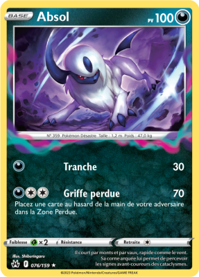 Carte Pokémon Absol 076/159 Holographique Zénith Suprême