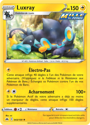 Carte Pokémon Luxray 043/163 Holographique Zénith Suprême