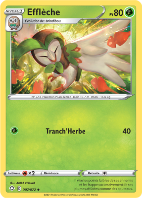 Carte Pokémon Efflèche 007/072 Peu commune Destinées Radieuses