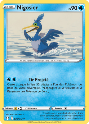 Carte Pokémon Nigosier 028/072 Peu commune Destinées Radieuses