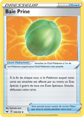 Carte Pokémon Baie Prine 168/202 Peu commune Épée et Bouclier (JCC)