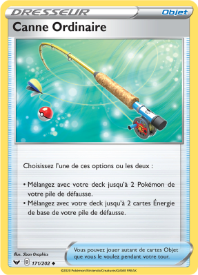 Carte Pokémon Canne Ordinaire 171/202 Peu commune Épée et Bouclier (JCC)
