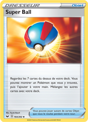 Carte Pokémon Super Ball 164/202 Peu commune Épée et Bouclier (JCC)