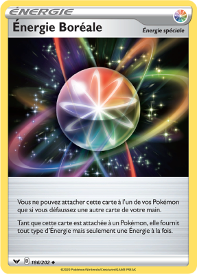Carte Pokémon Énergie Boréale 186/202 Peu commune Épée et Bouclier (JCC)