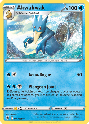Carte Pokémon Akwakwak 029/189 Peu commune Astres Radieux