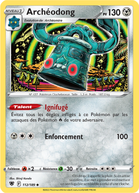 Carte Pokémon Archéodong 112/189 Peu commune Astres Radieux