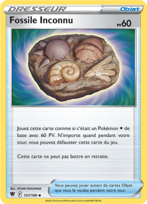 Carte Pokémon Fossile Inconnu 157/189 Peu commune Astres Radieux