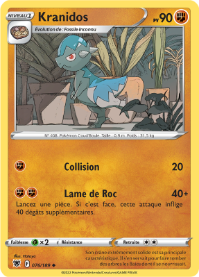 Carte Pokémon Kranidos 076/189 Peu commune Astres Radieux