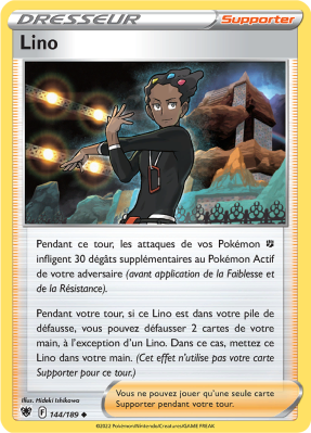 Carte Pokémon Lino 144/189 Peu commune Astres Radieux