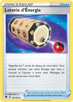 Carte Pokémon Loterie d'Énergie 140/189 Peu commune Astres Radieux