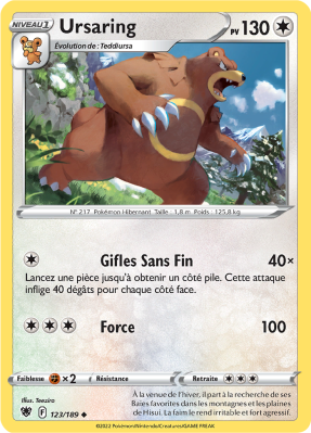 Carte Pokémon Ursaring 123/189 Peu commune Astres Radieux