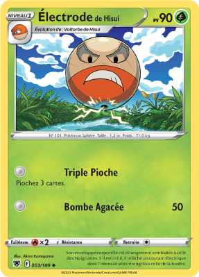 Carte Pokémon Électrode de Hisui 003/189 Peu commune Astres Radieux