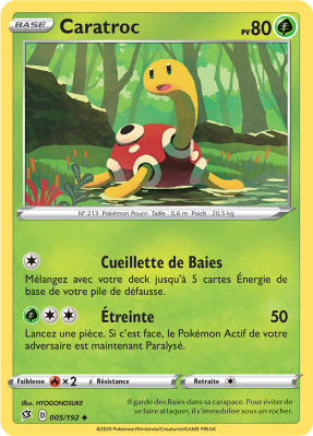 Carte Pokémon Caratroc 005/192 Peu commune Clash des Rebelles