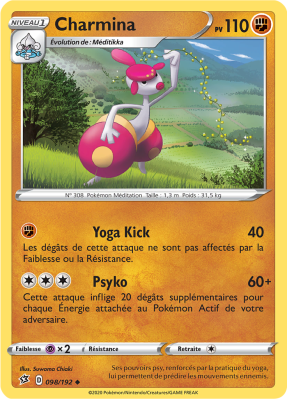Carte Pokémon Charmina 098/192 Peu commune Clash des Rebelles
